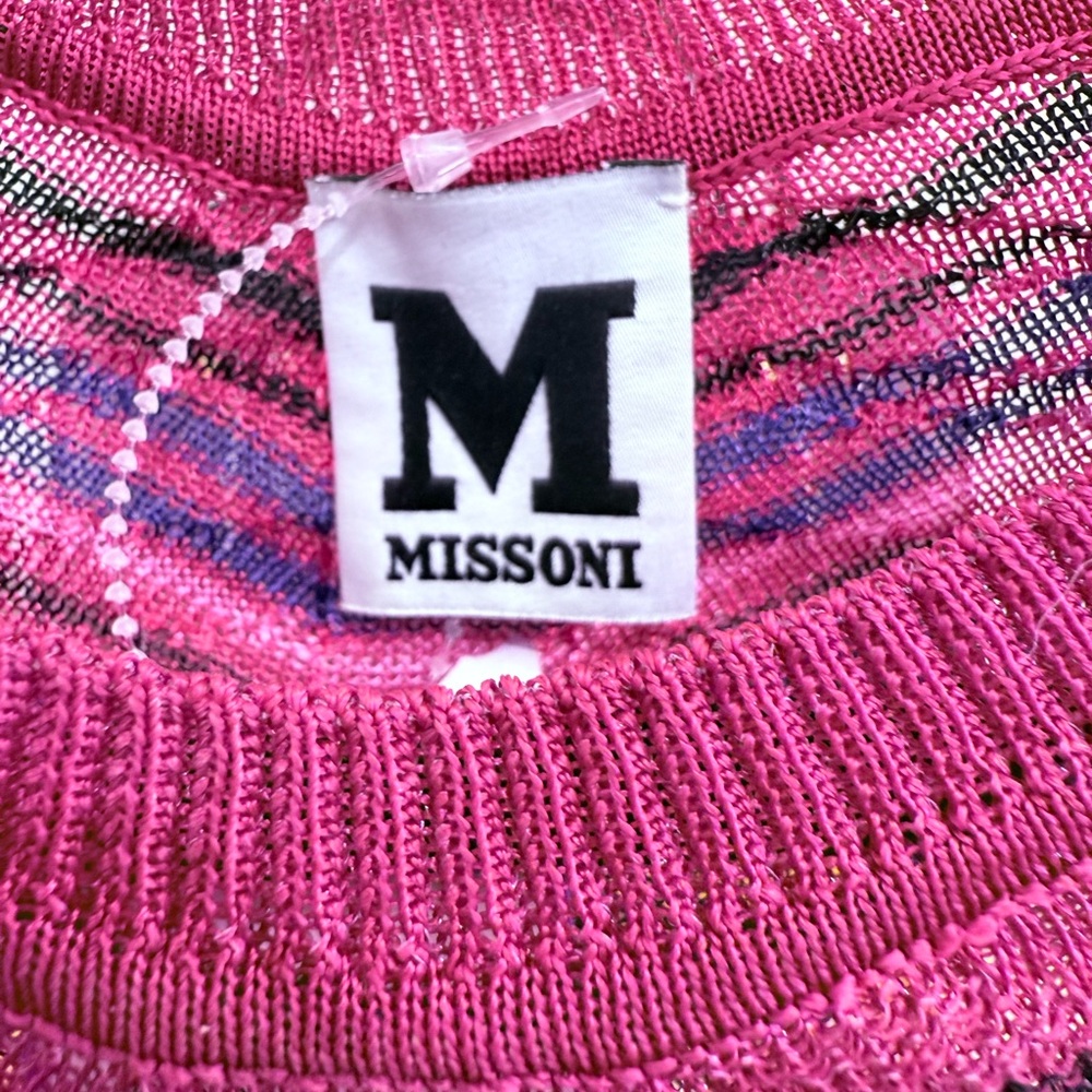 Pre Owned Missoni Sz 2 Sleeveless Chevron Stripes Ribbed Sweater - Picture 4 of 5